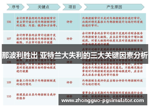 那波利胜出 亚特兰大失利的三大关键因素分析 那波利胜出 亚特兰大失利的三大关键因素分析