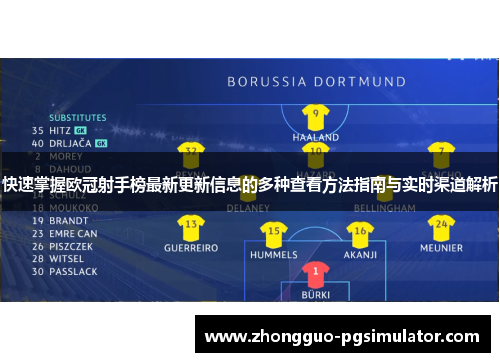 快速掌握欧冠射手榜最新更新信息的多种查看方法指南与实时渠道解析