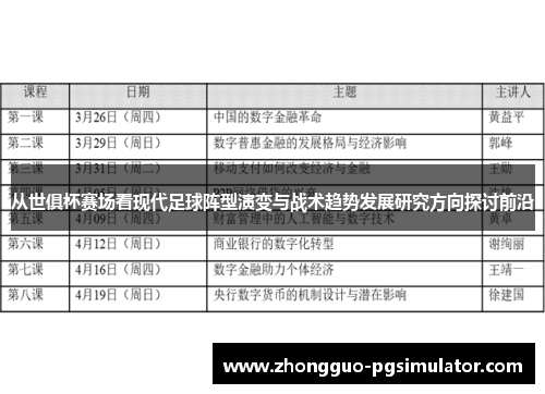 从世俱杯赛场看现代足球阵型演变与战术趋势发展研究方向探讨前沿